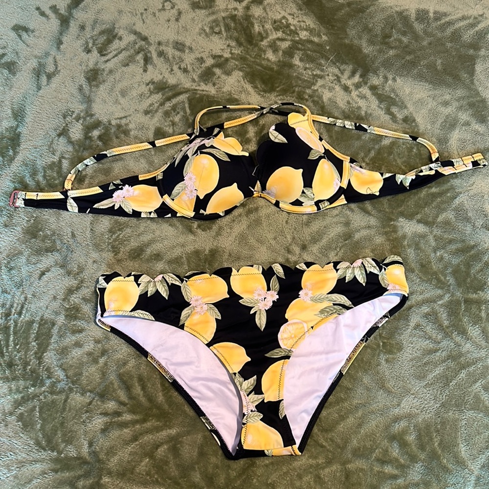 Lemon two piece bathing suit